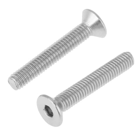 Close-up of M4 socket screws from 180Pcs M4 Socket Screws Set With 304 Stainless Flat Head Nuts Assortment Kit for DIY use