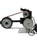Heavy Duty Belt Sander With Easy Adjust Speed Control And Three Swappable Grinding Wheels For Pro Knife Resharpening And Wood Polish Work. Belt sander with copper motor and adjustable speed control.