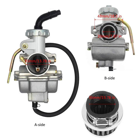 Carburetor For Chinese ATVs Go Karts Dirt Bikes 70Cc 90Cc 110Cc 125Cc With Air Filter And Fuel Line For Easy Install