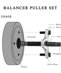 Diagram of Pro Grade 50 Piece Harmonic Balancer Puller Set for Easy Removal of Steering Wheel Flywheel and Crankshaft Pulleys