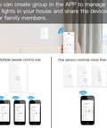 Diagram of Touch Wall Smart Switch No Neutral Needed For Single Pole 110V 1 Gang 2.4GHz WiFi RF433 with app control visuals.
