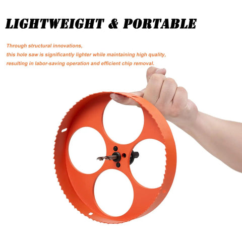 8.25 Inch Hole Saw Kit For Recessed Lights With Dust Bowl Catcher Arbors Replacement Drill Bit And Hex Key Durable Bi Metal Teeth