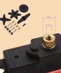 Beefy Micro Digital Servo With All Metal Gears 4.8 Kg Cm Torque At 6V Fast 0.152 Seconds Per 60 Degrees 25T Servo Arm For RC Crawler Cars Boats Drones Robots Two Pack, 25T metal spline with servo arms and screws