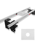No Bull 6061 Aluminum 50 Inch Router Sled For Flattening Massive Wood Slabs view showing sturdy aluminum rails and adjustable clamps.