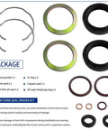 Harley Davidson 41mm Front Fork Seal Driver Kit For Touring And Softail Models with gaskets, rings, seals, and retaining rings displayed