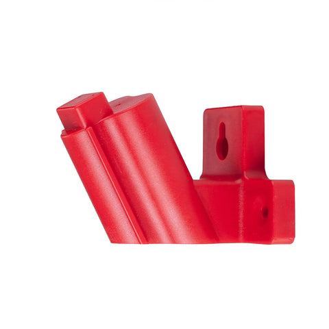 Red 4 pack tool holder mount for 12V drills wall or bench storage durable ABS plastic hanger kit with screws included easy access drill bit organizer