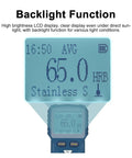 Hella Accurate Digital Leeb Hardness Tester For Metal Workpieces With Swift Multi Value Readings displaying backlight feature and readings on LCD.