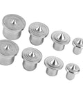 Pro Grade Steel Dowel Center Set, Hollow And Solid Dowel Centers For Precise Alignment, 8 Piece Woodworking Center Tool Kit shown