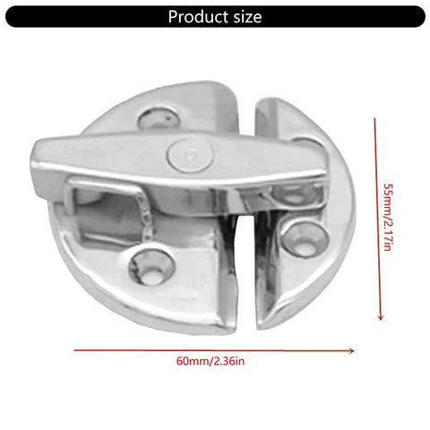 Marine Cabinet Door Latches 316 Stainless Steel Push Button Lock Hardware for Boats, size 60mm x 55mm, mirror finish