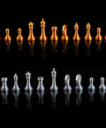 Gold and silver chess pieces created using Silk PLA Filament For 3D Printing, 1.75mm With 0.03mm Tolerance, 1kg Spool.