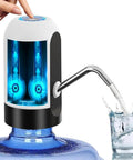 Portable USB Charged Water Pump For 3 To 5 Gallon Jugs Electric Drinking Water Dispenser For Home Kitchen Office Camping Universal Fit White