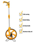 LXMJNCJP Measuring Wheel Double Folding Accurate 0-9999.9m Portable Distance Measuring Wheel for Work Projects with aluminum alloy rod