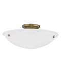 Oasis 3 Light Ceiling Mount Antique Brass Finish Modern Steel Build Contemporary Living Room Ceiling Light Fixture With Dope Clean Lines