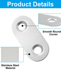 Close-up of stainless steel corner detail of 21 Pack Stainless Steel Straight Flat Brace Mending Plates Flat Brackets Corner Joining Plates With Screws And Twist Drill Includes Self Tapping Screws For Furniture Repair Built Tough Heavy Duty Corrosion Resistant 1.46 By 0.63 Inch.