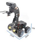 PiCar Pro V2 Robot Car Kit With 4 DOF Robotic Arm For Raspberry Pi 5 4 3 Obstacle Avoidance Line Tracking OpenCV Vision Smart Coding Build For Makers And Gearheads Who Love Tech, black 25x21x12cm