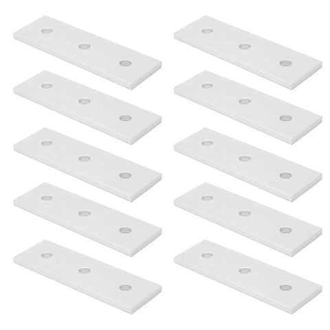 Heavy Duty Aluminum Joining Plates For Wood 3 Hole Flat Connectors 10 Pack stacked flat connectors for structural reinforcement.