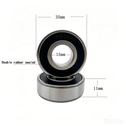 Sweet 10 Pack Of 6202-2RS Deep Groove Ball Bearings In 15x35x11mm Size That Are Double Rubber Sealed Chrome Steel Gems