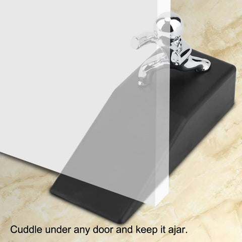 Two Pack Door Stopper Wedges Set With Zinc Alloy Rubber Gentle Weighted Angle under door on marble floor