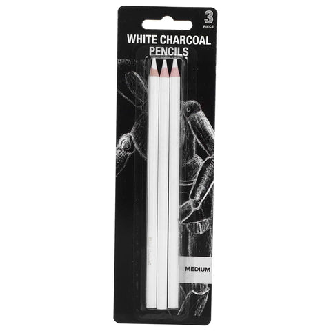 White Charcoal Pencils Carbon Drawing Set 9 Pieces for Sketching and Illustration Expressive Lines Deep Bold Tones Wood and Graphite Sketching Accessories for Art Students packaging