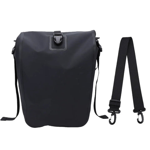 Rainproof Bike Rack Pannier Bag With Reflective Strips And Buckle, Adjustable Straps For Stable Wobble Free Ride, black color