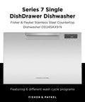 Series 7 Contemporary Single DishDrawer Countertop Dishwasher with stainless steel finish and digital display.