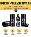 One Half Inch Drive Deep Impact Socket Set, 20 Piece CR V Steel Metric Sockets 10mm Through 24mm, Includes Extension Bars