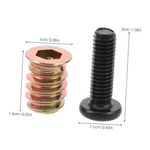 Metal Threaded Wood Inserts Kit With Bolts Hex Wrenches And Drill Bit For Flush Furniture Fasteners Connectors And Wood Assembly Moisture