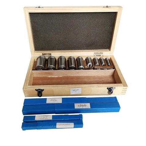 CNC Keyway Broaches Set For Milling Machines 18 Piece High Speed Steel Broaching Toolkit with bushings and shims in wooden box