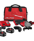 Top Shelf Brushless M18 Compatible Angle Grinder Kit Ships Loaded In Rugged Contractor Bag Featuring Smart Charge Sync And Beast Mode Torque For Serious Crews Jobsite with grinder, charger, and batteries