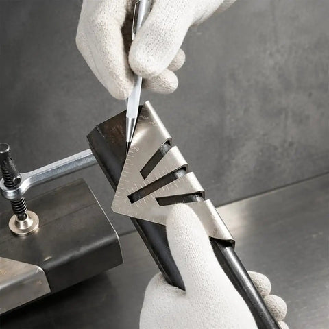 Heavy-Duty Welding Angle Square Stainless Steel Multi-Angle Layout Tool 8 Inch used for metal marking with accuracy.