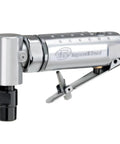 Side view of Ingersoll Rand 301B 1/4-in right-angle air die grinder with aluminum housing and safety lock