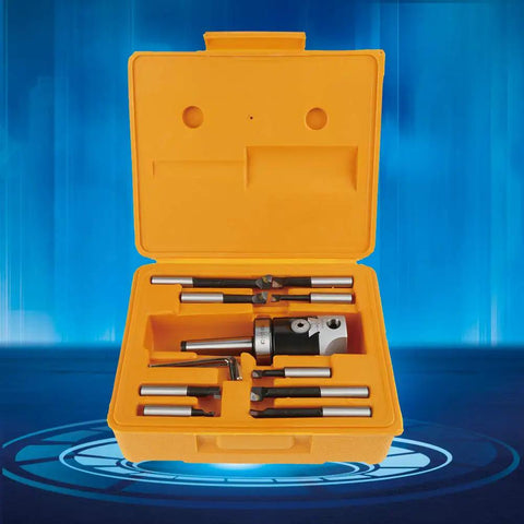 Bore Master Boring Bars Set, 2 Inch Boring Head With 12mm Shank in orange case for milling machines, CNC and manual machining.