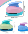 Set Of 3 Circle Punches 5 Eighths Inch 1 Inch And 1.5 Inch Round Punches for DIY Paper Crafts, featuring durable ABS shell, displayed with sizes
