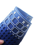 Heavy Grade Silicone Rubber Work Pad With Multiple Compartments For Lock Pinning Kits Keeps Your Bench Sleek And Ready Tough Blue Surface with numbered compartments.