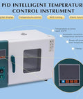Heavy Duty Lab Drying Oven With Digital Forced Air Convection For Precise Temp Control Up To 300C showing digital display and control knobs.