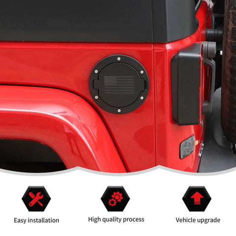 Jeep Wrangler JK Fuel Filler Door Cap Cover Accessory For 2007 2017 2 Door 4 Door Rubicon Sahara Unlimited US Flag