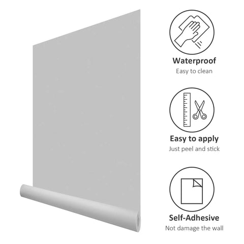 Gray Peel And Stick Wallpaper Matte Textured Self Adhesive Vinyl Film For Cabinets And Walls 24 X 394 Inches Waterproof