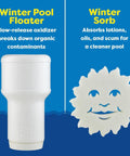 Pool Winterizing Kit For Above Ground And In Ground Pools All In One Chemistry Set up to 15,000 Gallons showing Winter Pool Floater and Sorb
