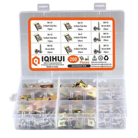 Spring Type U Clip Nuts And Speed Fastener Kit Holds 200 Silver Bumper Retainers Plus Trim Clips Made For Fast Garage Swaps And Diy Car Repairs Giving You Rigid Snap Lock Performance And Zero Frustration Install On Everyday Drives Right Now