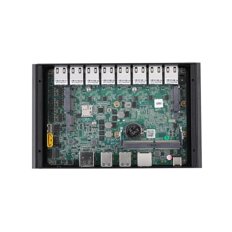 Badass Fanless Mini PC Barebone Loading Intel Core I7-10510U With Eight Dope 2.5G Lan Ports circuit board layout.