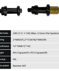 Ultra Lightweight Carbon Wheelset 700C Aero Racing hub specs with bearing, spoke details, and Ratchet 36T drive system