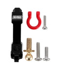 Aluminum Drop Hitch Receiver For 1 By 18 RC Crawler Upgrade Part For FCX18 FMS 2 Piece Set CNC Machined With Red Tow Hook and screws