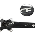Ultra Lightweight 170mm Mountain Bike Crank Arm Set With 104 And 105 BCD in black, showing detail of branding.