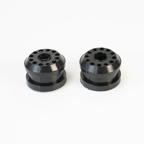 Pair of black bushings from Transfer Case Shift Linkage Bushing Kit With E Clips For Dodge Ram 1500 2500 3500 Four By Four Shifter Linkage