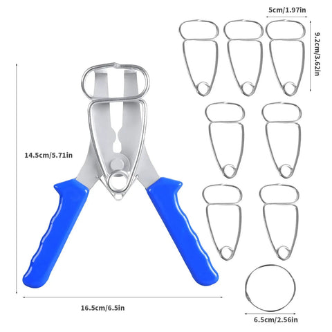 Heavy Duty Steel Miter Clamps For Frames And Moldings With Ergonomic Grip Handles, 16.5cm x 14.5cm, blue handles