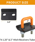 Heavy Duty Hitch Tightener For 1.25 In And 2 In Hitches With Anti Rattle Stabilizer Beefed Up Rubber Coated U Bolt Reduces Movement On Cargo Carriers And Bike Racks All Weather Rustproof Orange 1 Pack