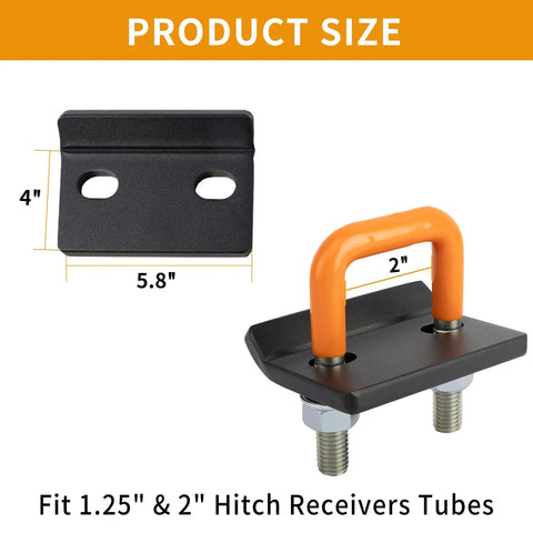 Heavy Duty Hitch Tightener For 1.25 In And 2 In Hitches With Anti Rattle Stabilizer Beefed Up Rubber Coated U Bolt Reduces Movement On Cargo Carriers And Bike Racks All Weather Rustproof Orange 1 Pack
