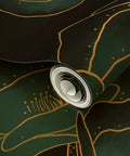 Elegant Poppy Metallic Blue Gold Wallpaper With Fibrous Texture Top Shelf Eco Friendly Wallcovering curled roll detail