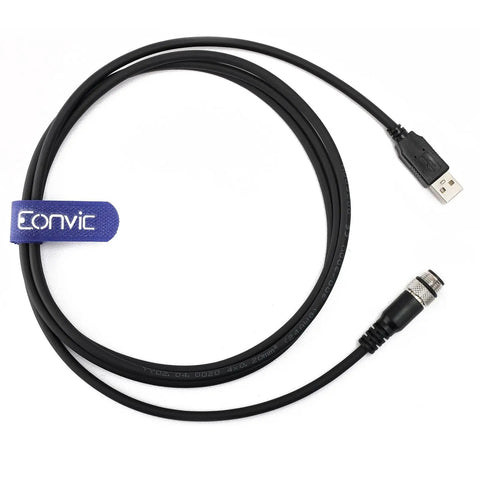 M12 4-Pin A-Code Male To USB 2.0 Male Data Cable Built For Tough Industrial Use High Flex Shielded Molded IP67 Waterproof PVC Jacket