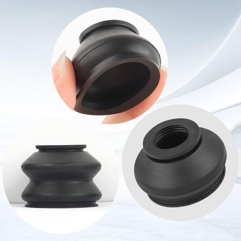14 Piece Universal Ball Joint Boot Cover Truckin Ready Replacement Kit For Rack And Pinion And Tie Rods, Rubber Boot Covers For Cars, SUVs, And Trucks, Sealing Design Keeps Dirt And Moisture Out, DIY Auto Accessory Upgrade, black rubber boot close-up